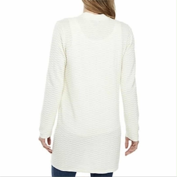 Eileen Fisher Textured Silk Blend Ivory Knit Costal Chic Open Cardigan MSRP $395 - Picture 9 of 13